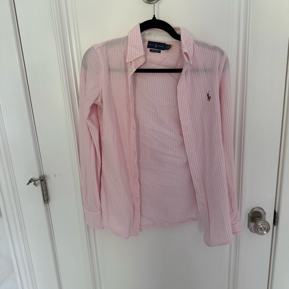 Ralph Lauren Polo Women’s Pink Striped Button Down Shirt